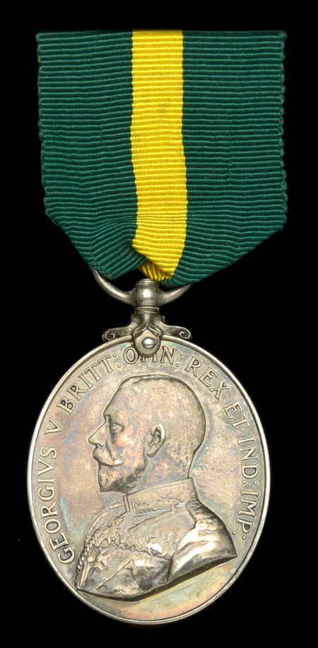 The Territorial Force Efficiency Medal to No 1 Quarter Master Sergeant Wilfred Moore, the senior Territorial in the Herefordshire Regiment on formation. Andy Taylor's choice as favourite museum item.