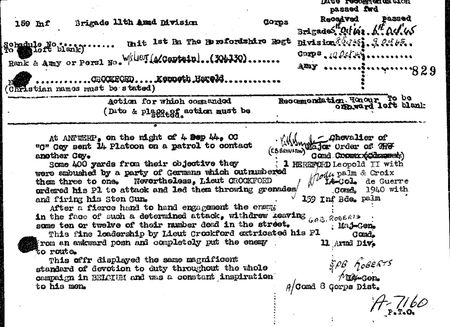 The citation for the Chevalier of the order of Leopold