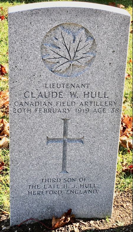 Hull's headstone in Beechwood Cemetery Ottawa