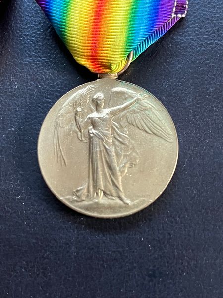 The Allied Victory Medal showing the winged figure of Victory