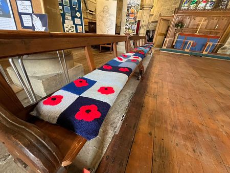 Poppy Kneelers in Kington Church