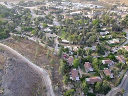 A modern day view of Khuwelfeh, with trench lines in the foreground.