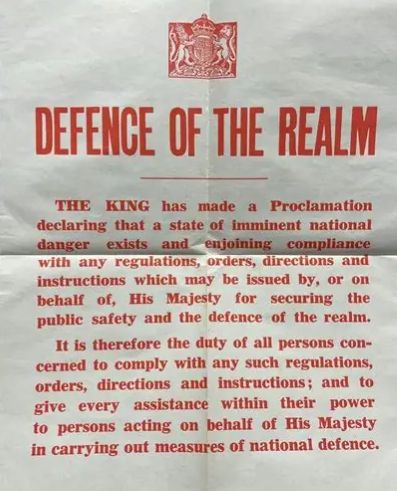The Royal Proclamation relation to 'DORA'
